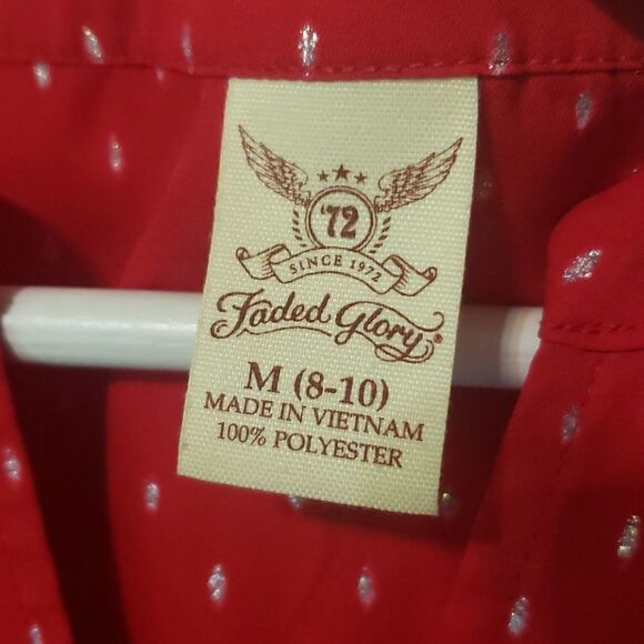 Radiant red blouse with silver detail - Picture 4 of 6